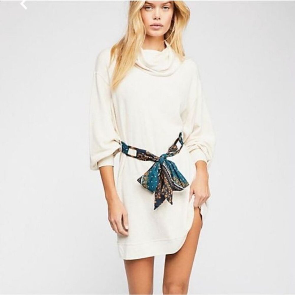 Free People Stay All Night Dress Heather Oatmeal L